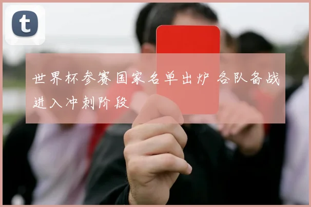 世界杯参赛国家名单出炉 各队备战进入冲刺阶段